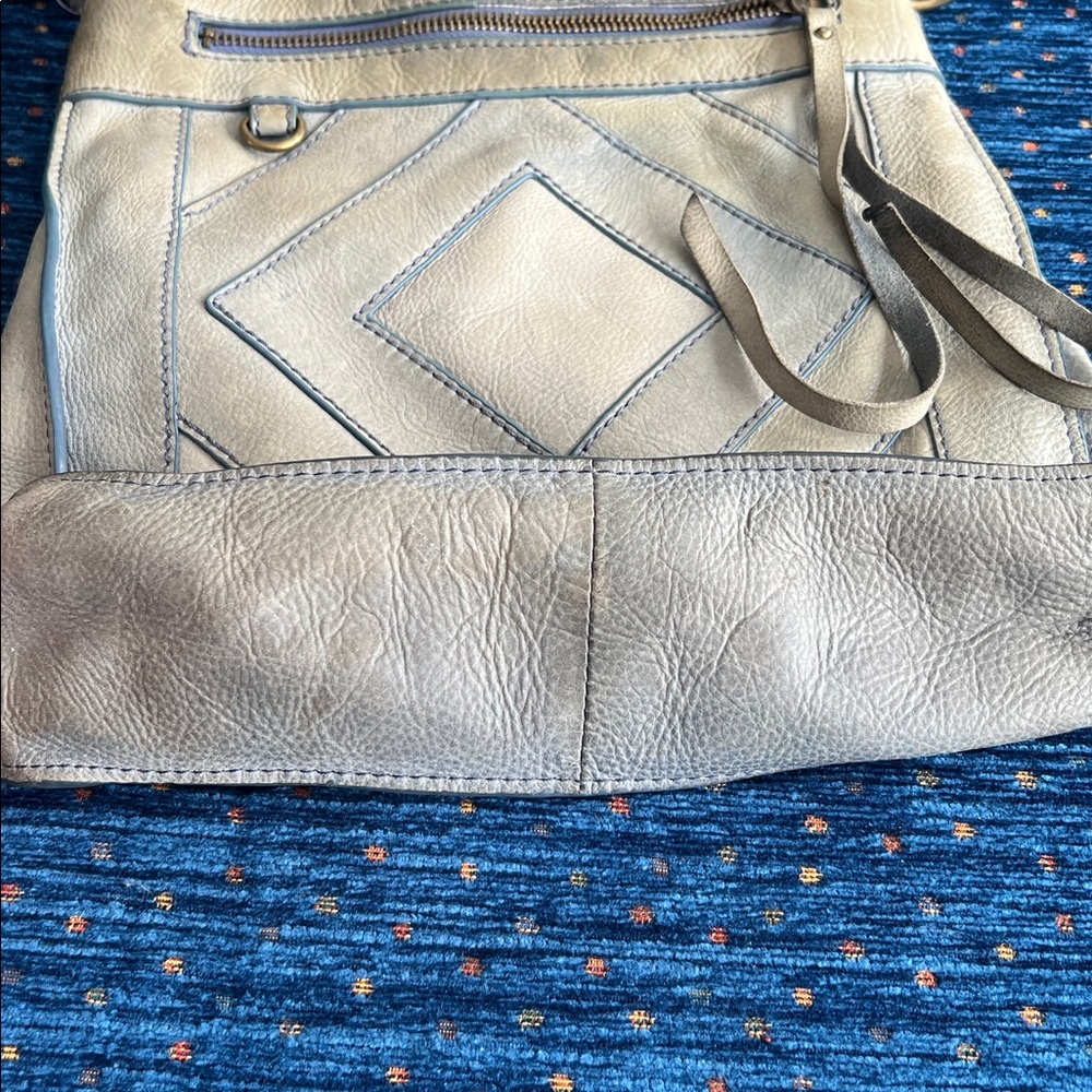 Lucky brand multiple pockets blue-Gray Leather Crossbody Bag - Picture 11 of 15